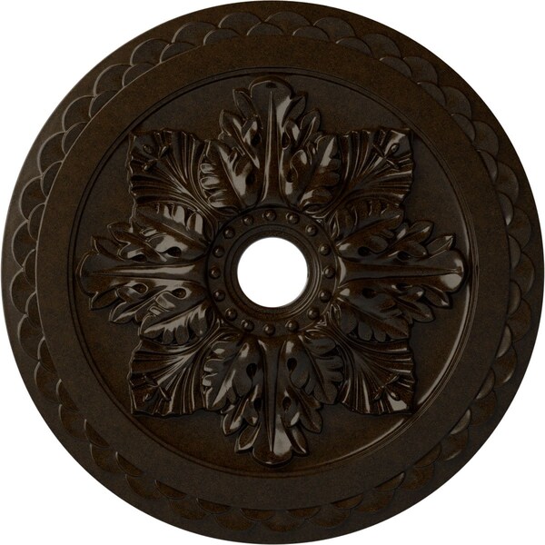 Ekena Millwork Bordeaux Deluxe Ceiling Medallion (Fits Canopies up to 4"), 23 5/8"OD x 3"ID x 2"P, Bronze CM23BOBZS - main
